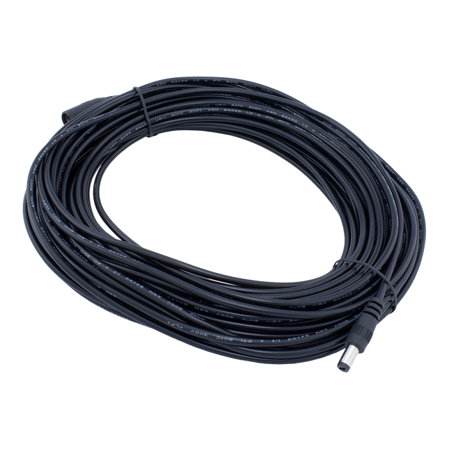 Verlengkabel met DC (m) connector - 12V / 2A - 20 meter - Zwart