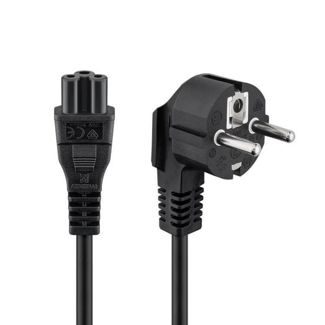 C5 kabel - 3 meter - schukostekker naar C5 - Zwart