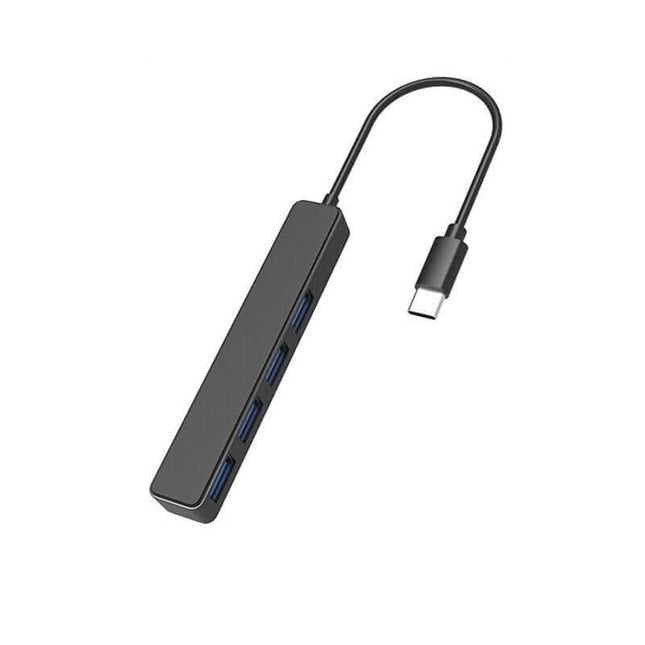 USB 2.0 hub - USB C naar 4 x USB A - Zwart