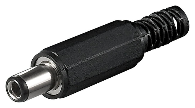soldeerbare DC plug - 5,5 mm x 2,5 mm - Zwart - 9 mm lang