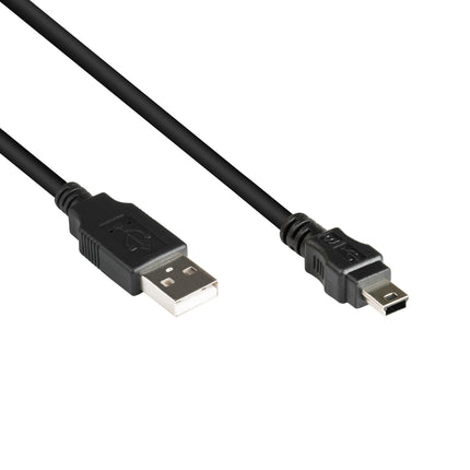 USB A naar Mini-USB kabel - USB 2.0 - Zwart (Good Connections)