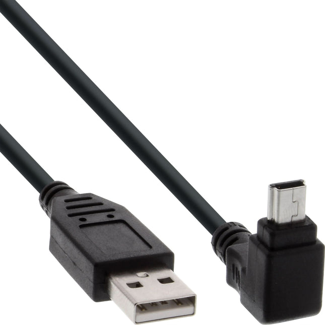 USB-A naar Mini-USB kabel 90° omhoog - 5 meter - Zwart - USB-2.0 - InLine®