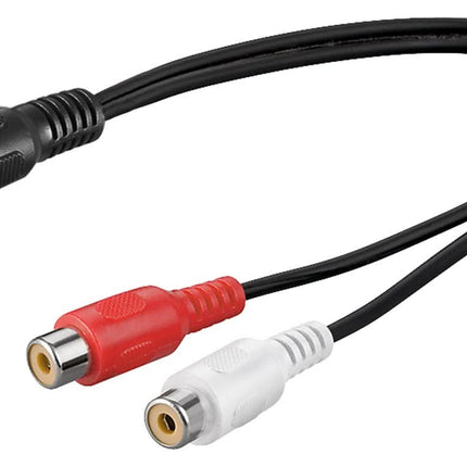RCA (m) naar 2x RCA (v) - Y kabel adapter - 20 cm