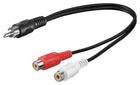 RCA (m) naar 2x RCA (v) - Y kabel adapter - 20 cm