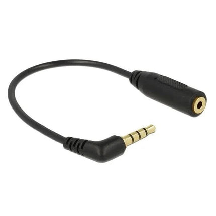 3,5 mm Jack 4-polig (m) naar 2,5 mm Jack 3-polig (v) adapter - 15 cm - Zwart - Verguld