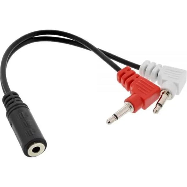 3,5 mm Jack naar 2x RCA vliegtuigadapter - 2x haakse RCA - 15 cm - Zwart