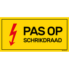 Pas op schrikdraad - 20x10 cm