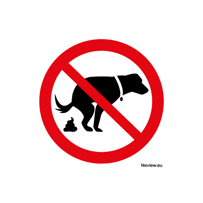 Sticker - verboden te poepen - Hond - 10x10 cm