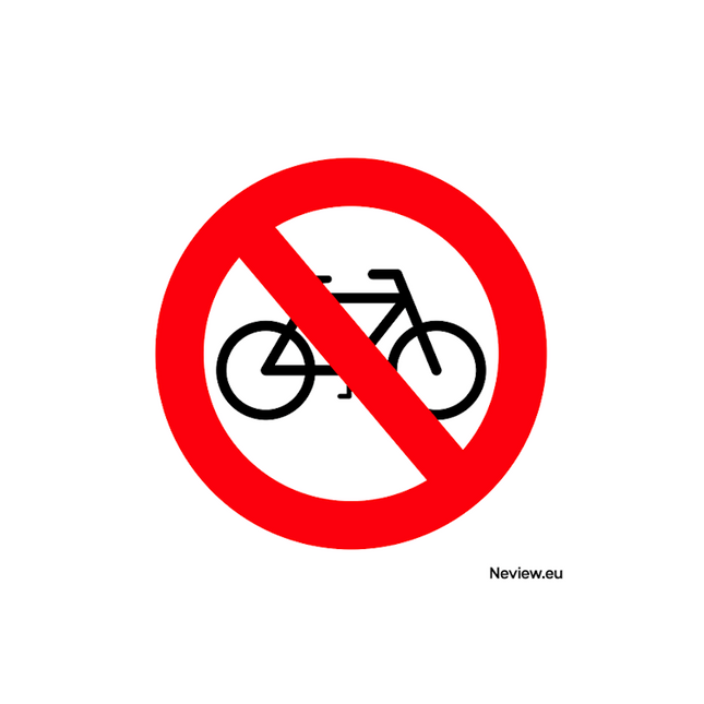 Sticker - verboden voor fietsen - 10x10 cm