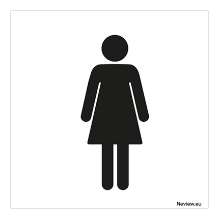 Sticker - Dames toilet - 10x10 cm