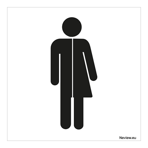 Sticker - Genderneutraal toilet - 10x10 cm