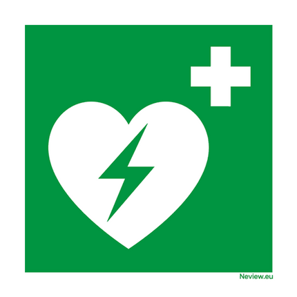 Sticker - AED - 10x10 cm