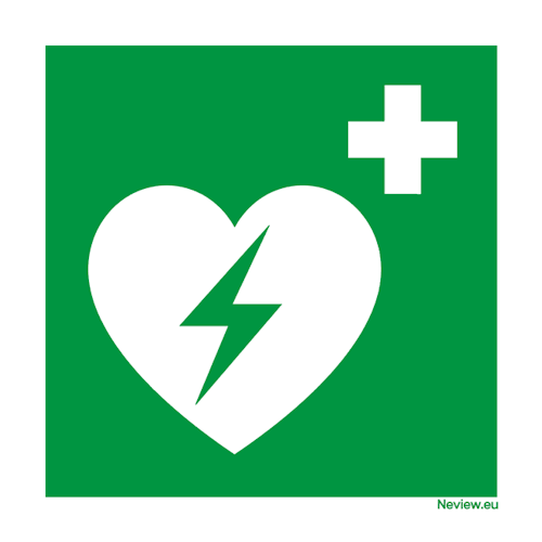 Sticker - AED - 10x10 cm