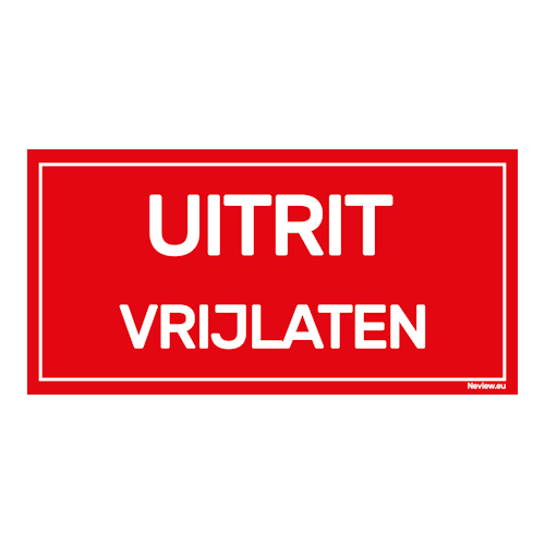 Sticker - Uitrit vrijhouden - Rood -  20x10 cm