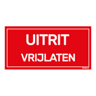 Sticker - Uitrit vrijhouden - Rood -  20x10 cm