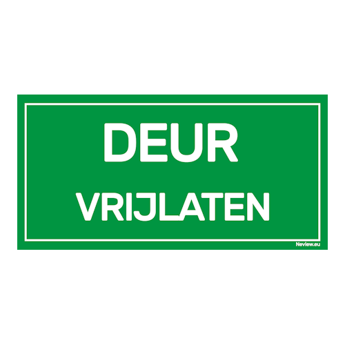 Sticker - Deur vrij laten - 20x10 cm