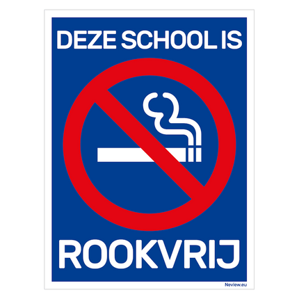 Bord deze school is rookvrij - 15x20 cm