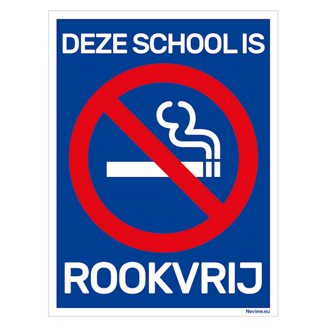 Bord deze school is rookvrij - 15x20 cm