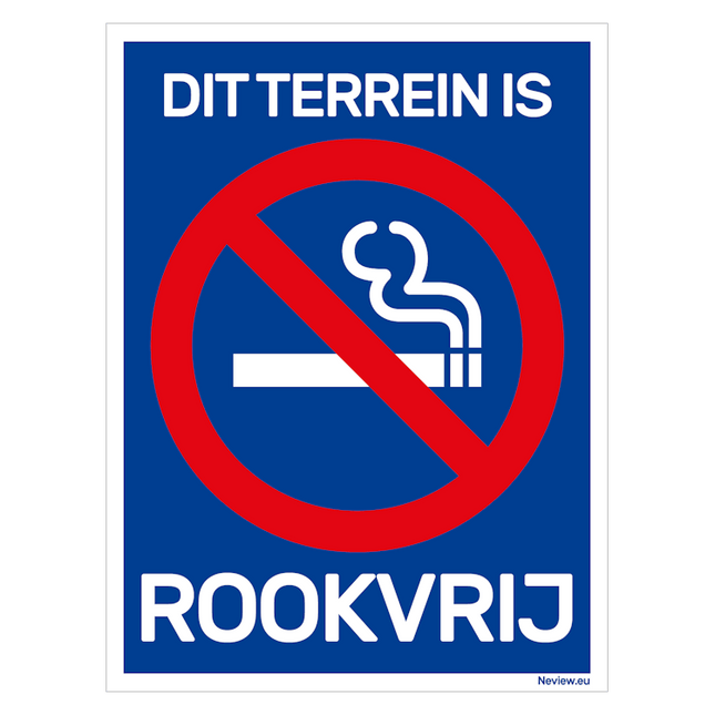 Bord dit terrein is rookvrij - 15x20 cm