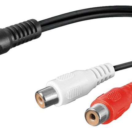 3,5 mm Jack(m) naar 2x RCA (v) audio adapterkabel - 20 cm - Zwart