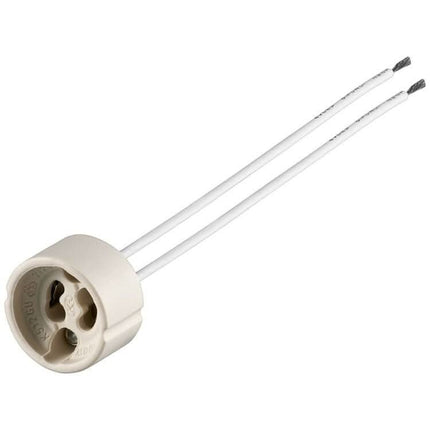 10 cm kabel - Keramische fitting GU10 – geschikt voor LED- en halogeenlampen - 230 V, max. 75 W, Ø 28 mm