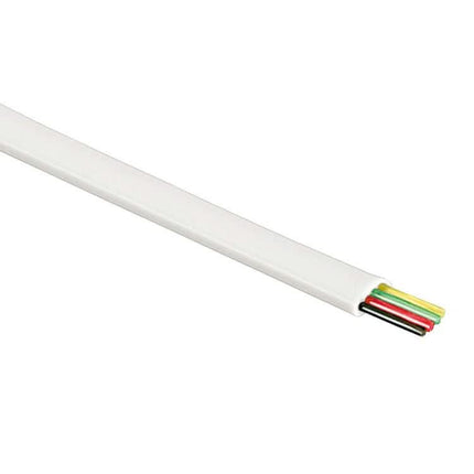 4 aderige telefoonkabel-plat - 100 meter - Wit