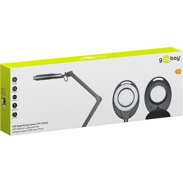 LED-Loeplamp met Tafelklem – Kristalglazen Lens – 8 W – 1,75x Vergroting – Zwart