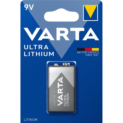 Varta Ultra Lithium 9 volt E lithium batterij - 6F22