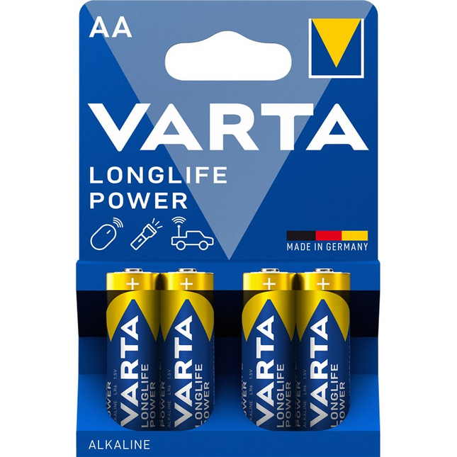 Varta alkaline 1.5 volt LR6/AA batterijen - 4 stuks