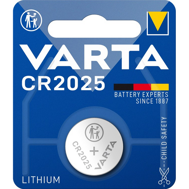 Varta 3 volt knoopcel batterij CR2025  -  1 stuk