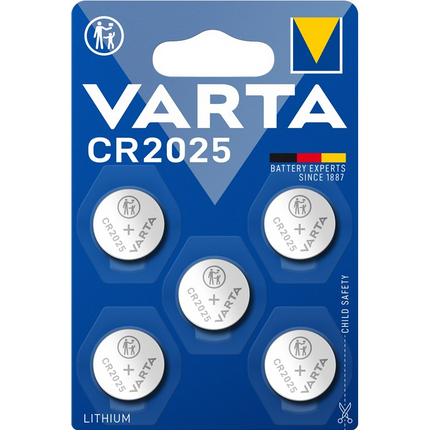 Varta 3 volt knoopcel batterijen CR2025  -  5 stuks