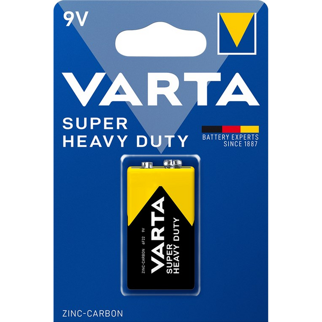 Varta Super heavy duty 9 volt E Zink-carbon batterij - 6F22