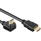 HDMI kabel verguld - Haakse connector 90° naar boven - HDMI 2.0 - (4K 60Hz + HDR - 2 meter - Zwart