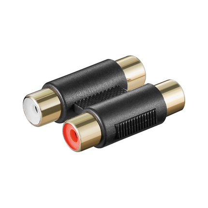 2x RCA (v) naar 2x RCA (v) adapter - Verguld
