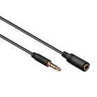 3,5 mm jack audio slim verlengkabel - 4 polig - 1,5 meter - Zwart - Verguld