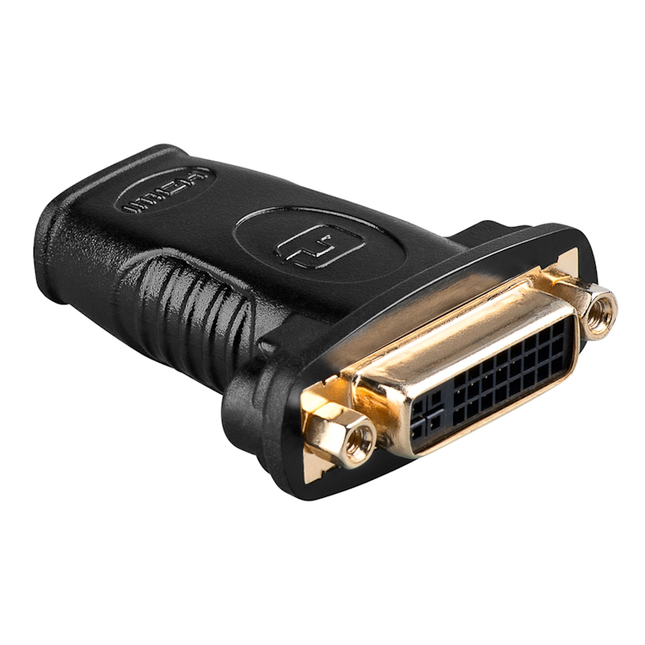 Female DVI-I Dual Link naar female HDMI adapter - Verguld