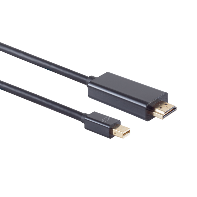 2 meter mini Displayport naar HDMI kabel - 4K/30Hz - Displayport 1.2 naar HDMI 1.4 - Zwart