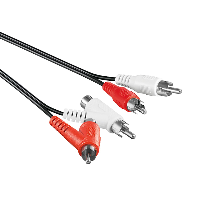 Tulp composiet audiokabel - RCA male naar RCA male - Cinch kabel - 1,5 m - splitter