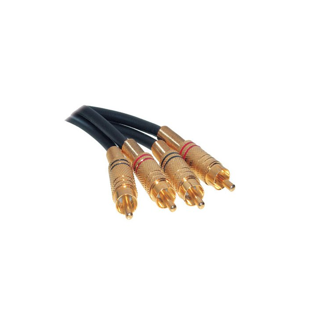 RCA audiokabel - Metalen stekkers - 5 meter - Afgeschermd - RCA -> RCA