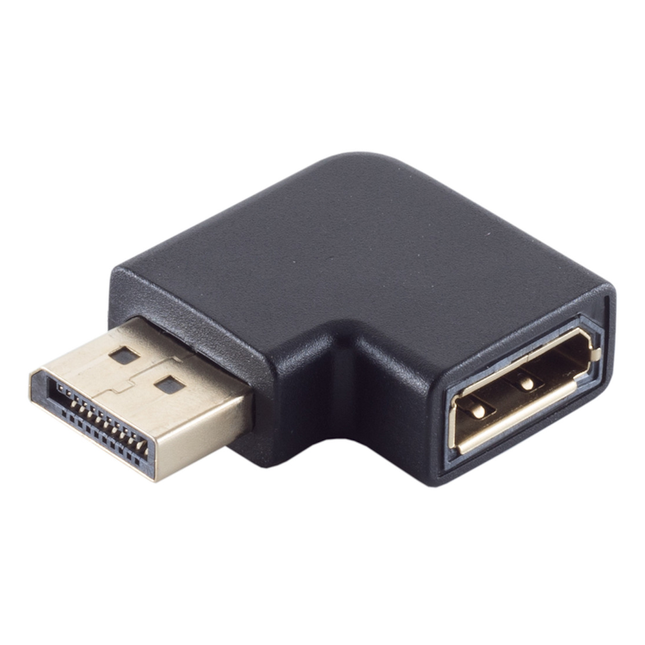 DisplayPort adapter - DisplayPort 1.4 - 90° haaks naar rechts - Zwart