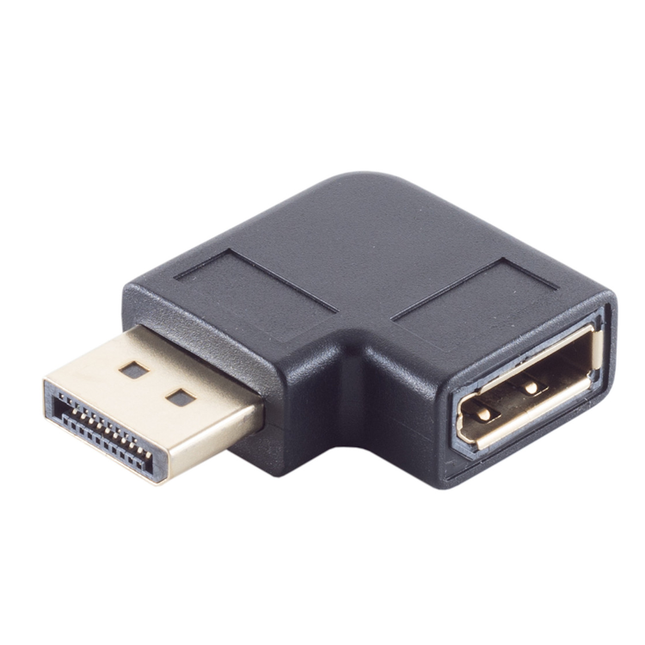 Haakse Displayport adapter - DisplayPort 1.4 - Haaks naar links - Verguld