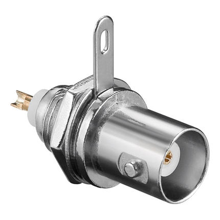 BNC-aansluiting – Behuizingsmontage – Gesoldeerde Connector met Vergulde Pin