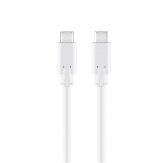 USB-C naar USB-C kabel - USB 3.0 - 1 meter - Wit - Goobay