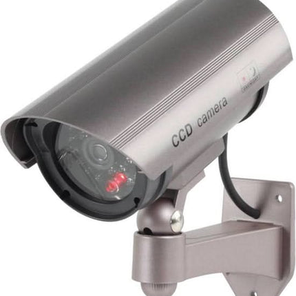 Dummy Camera – Realistisch - Binnen & Buiten - Knipperende LED Indicator - Zilver