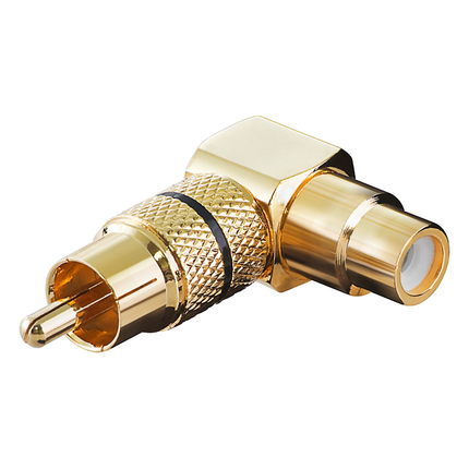 Haakse tulp audio adapter - Zwart - Verguld
