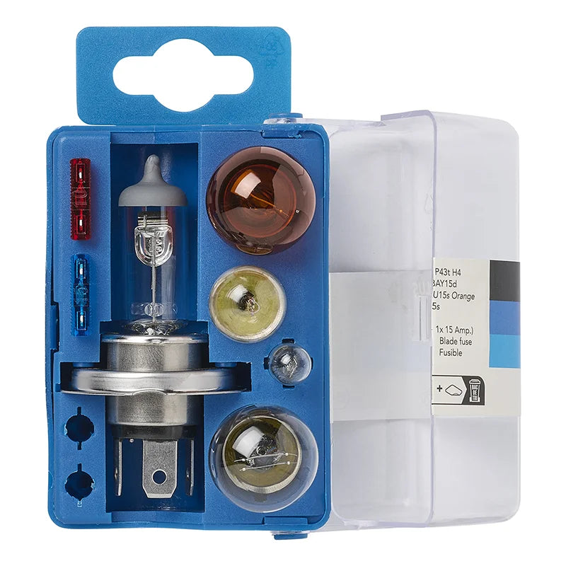 ProPlus H4 reservelampenset 12 V – 7-delig – met oranje knipperlichtlamp