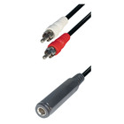 2x RCA (m) naar 6,35 mm Jack (v) audio adapter kabel - 20 cm - Zwart