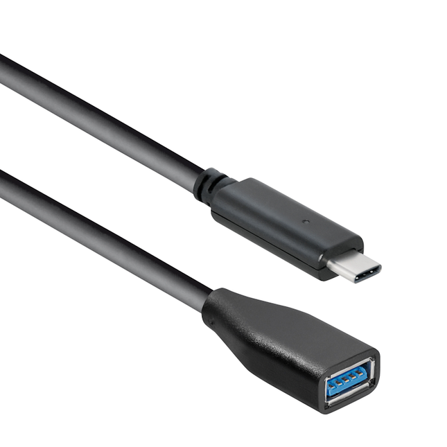 USB-C male naar USB-A female adapter - USB 3.0 - 15 cm - Zwart