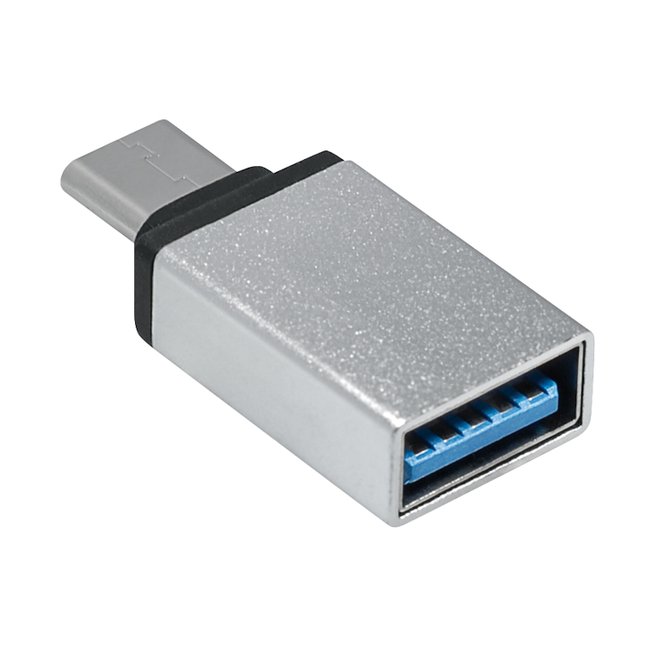 Transmedia USB-C male naar USB-A Female adapter - USB 3.0 - OTG - Grijs