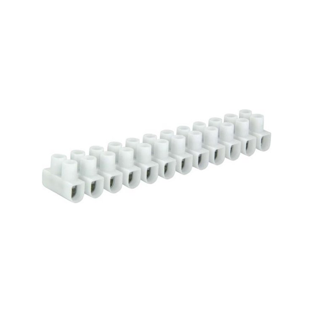 12 polige kroonsteen strip - wit - 10 mm